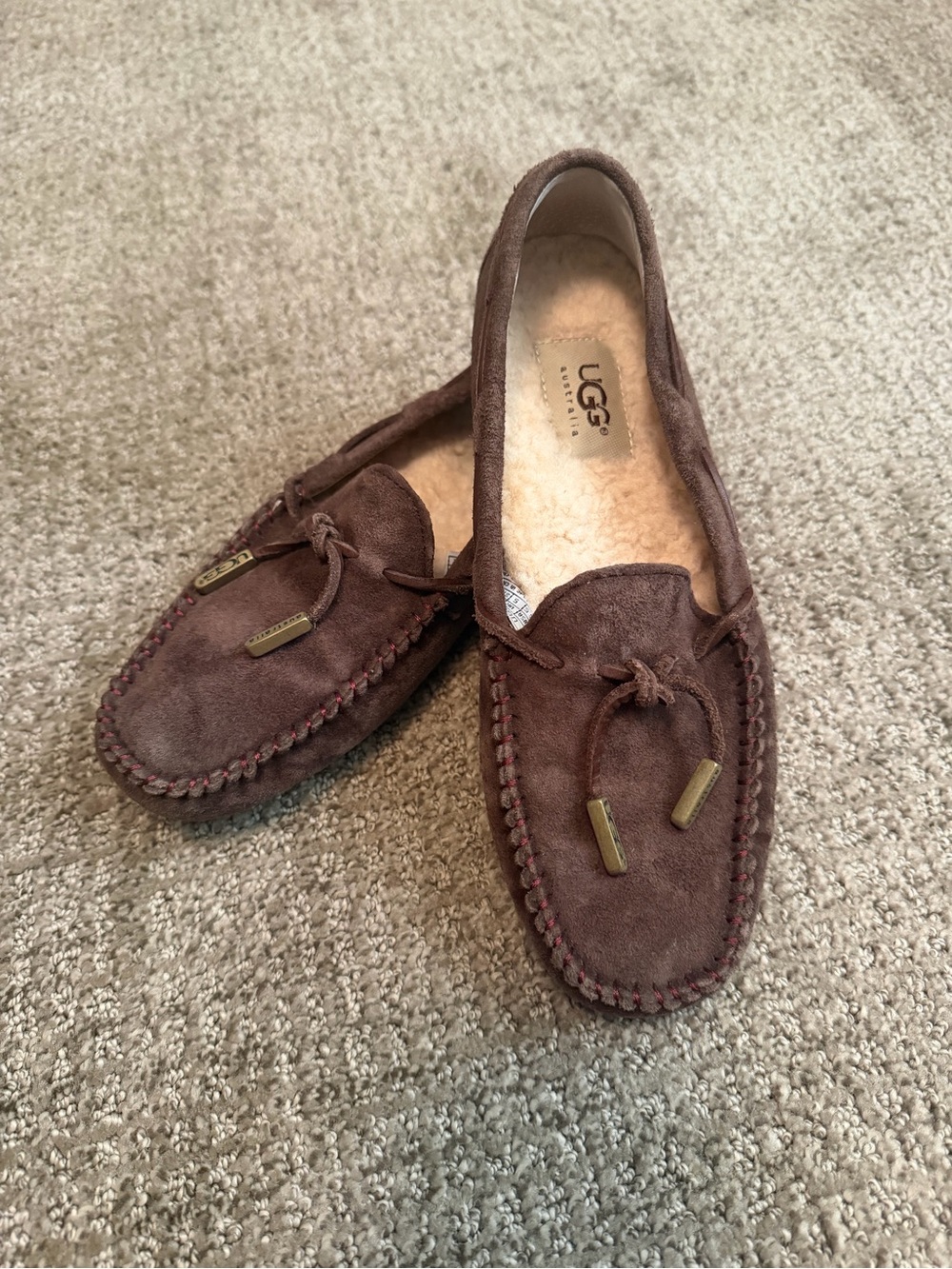 Vintage UGG Brown Suede Moccasin Slippers